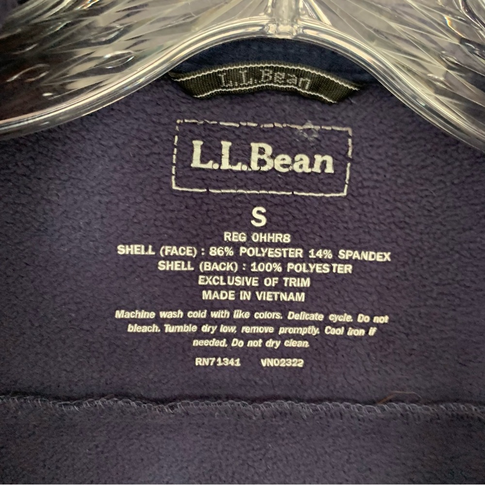 Mens LL Bean Windproof Softshell Fleece Lined Jacket Blue Sz Small Pockets Zip - Picture 8 of 12